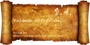 Valdman Alfréda névjegykártya